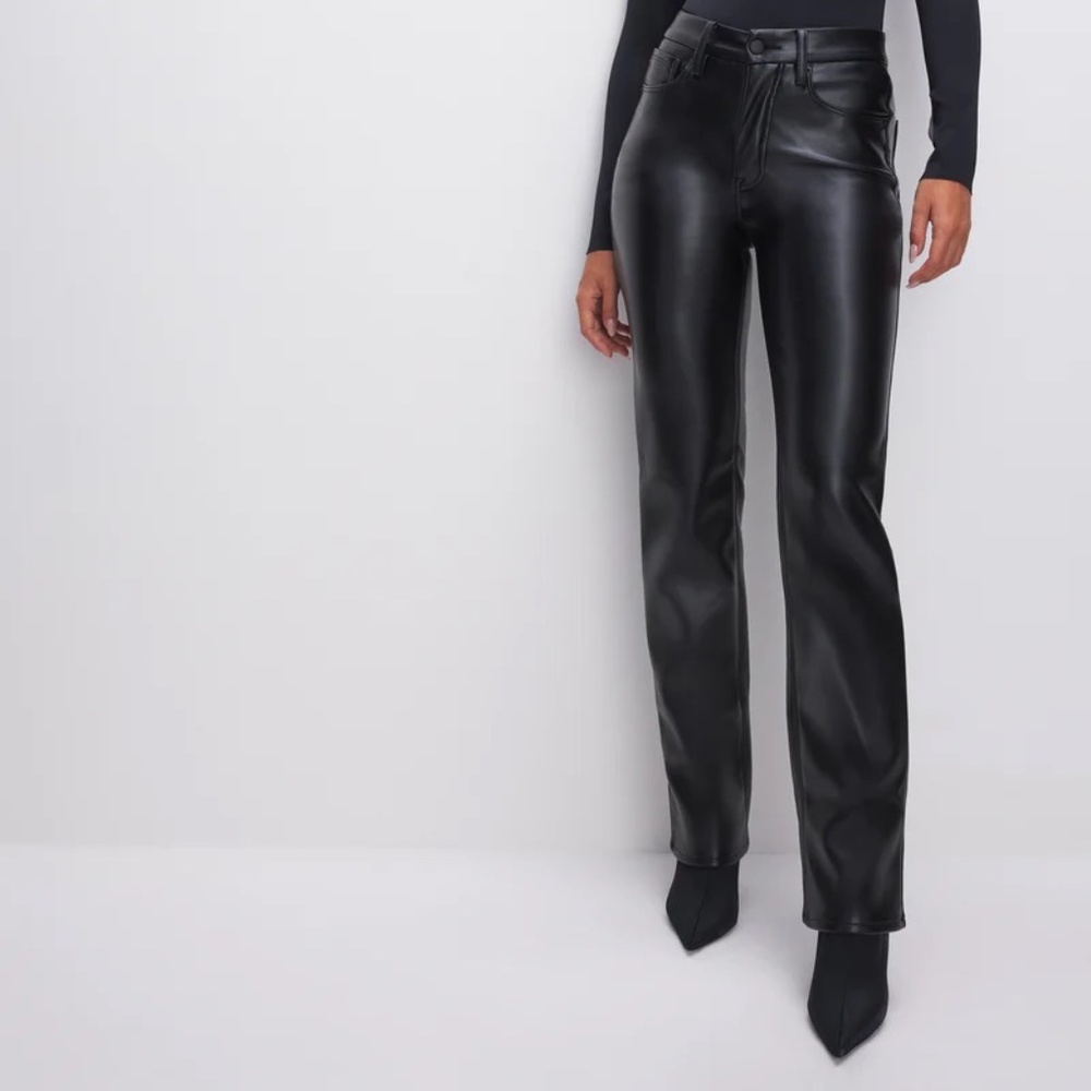 Good American Good Icon Faux Leather Pants 10